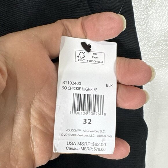 Volcom Women's 32 SO Chickie High-Rise Pant Black NWT Inseam 27" - Picture 6 of 11